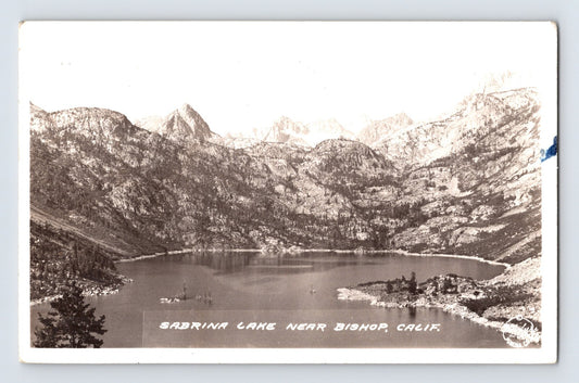 Bishop California Sabrina Lake Landscape 1941 RPPC Postcard Posted