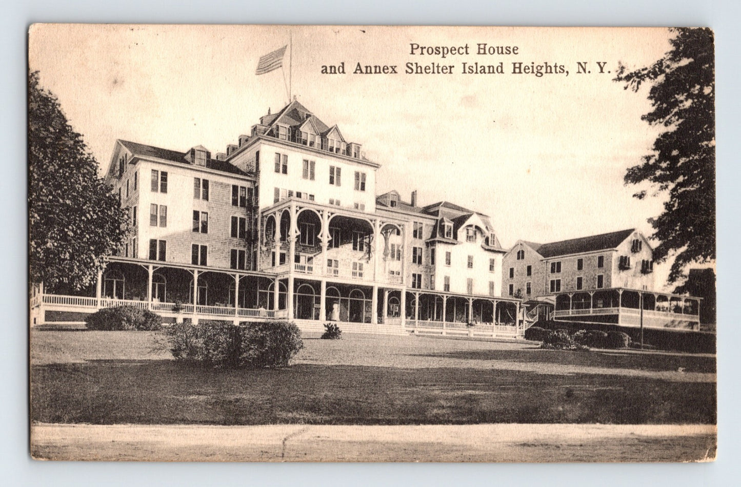 Shelter Island Heights New York Prospect House and Annex hotel building early resort architecture postcard