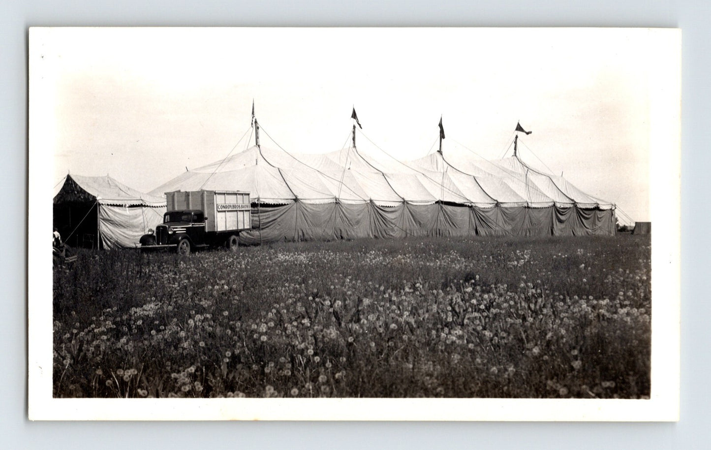 Conroy Bros Circus 1940s Photo Big Top Tent Field 4.5 x 2.5