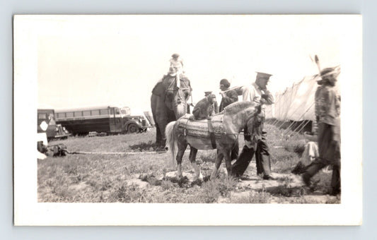 Bell Brothers Circus miniature horse performer parade elephant tent 1946 photo