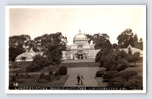 Postcard RPPC California San Francisco Golden Gate Flower Conservatory 1920s photo