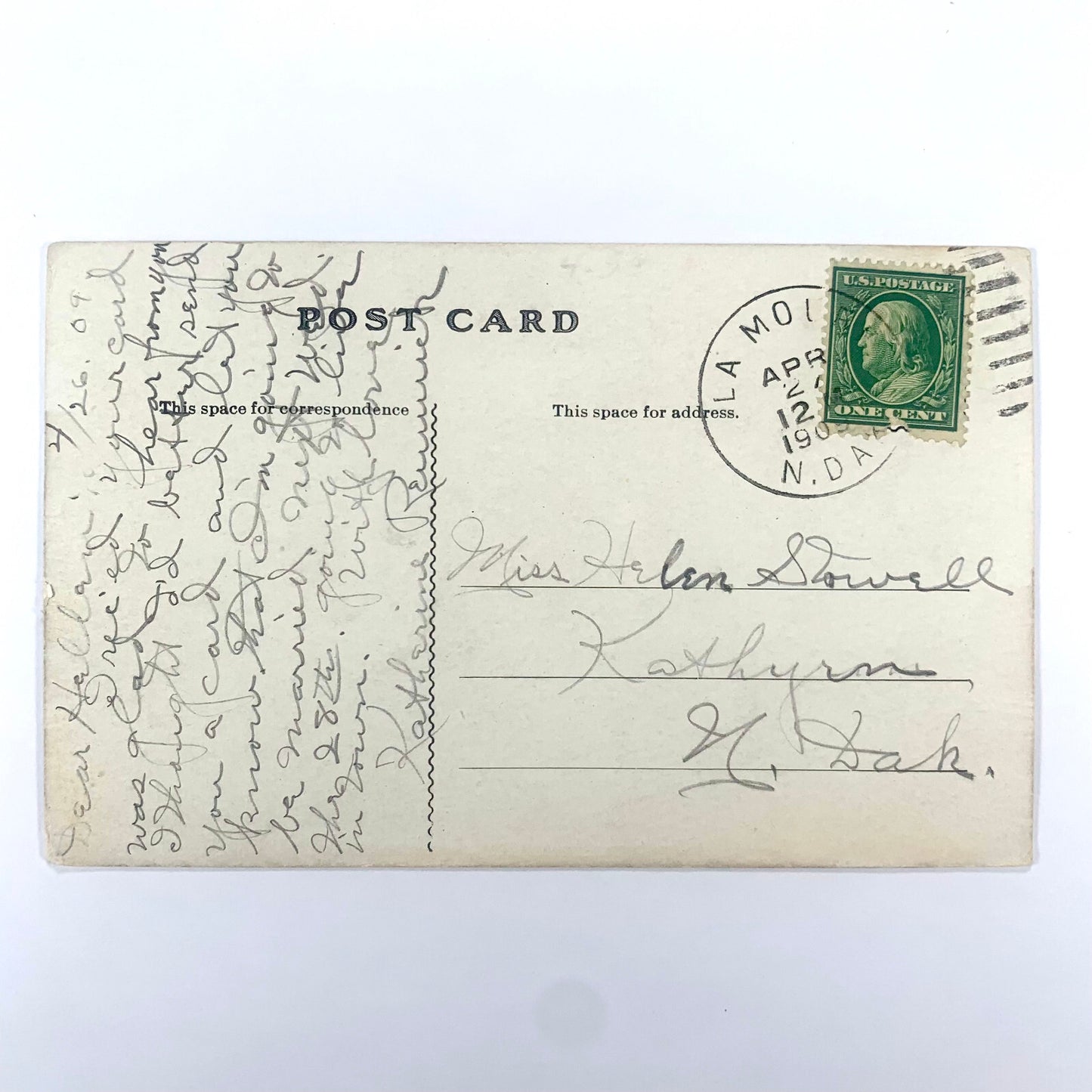 Lamoure North Dakota Ninth Street Artesian Well 1909 Divided Back Postcard