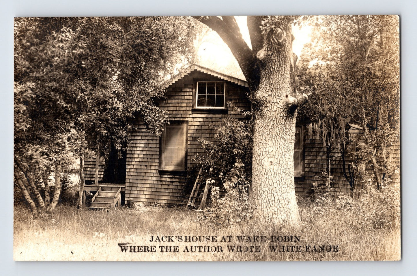 Jack London house at Wake Robin Glen Ellen Sonoma California 1930s RPPC postcard