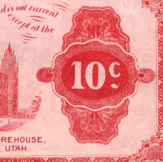 Bishop's General Store 1898 Meat Scrip Currency Cancelled Salt Lake City UT