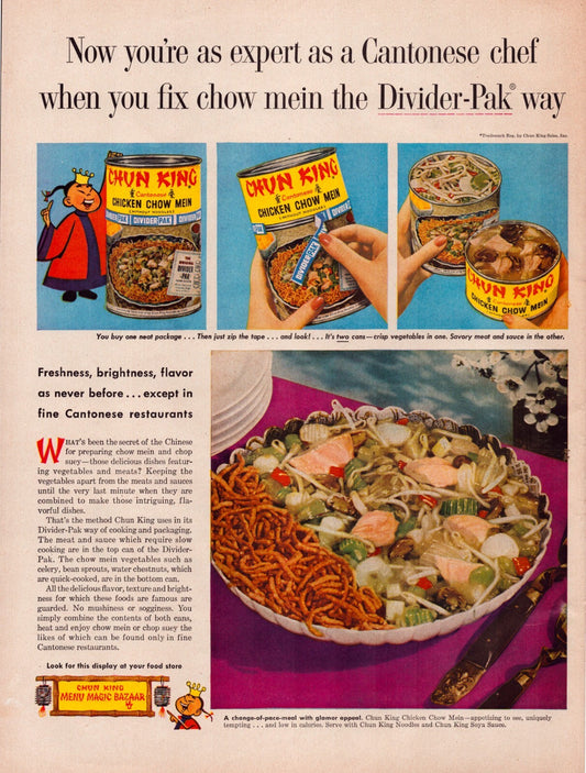 Chun King Chow Mein 1957 Chinese Food Print Ad Full Page - 10.5 x 13.5
