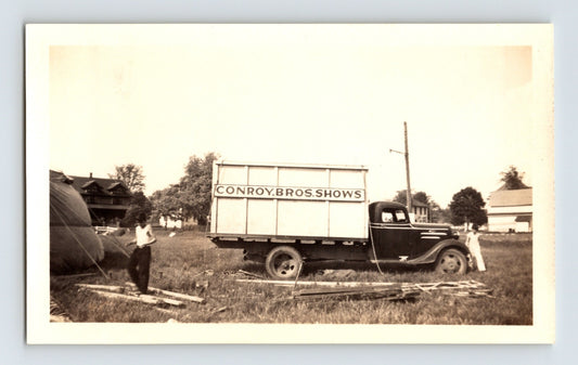 Conroy Bros Circus 1940s Photo Tent Pole Truck 4.5 x 2.5