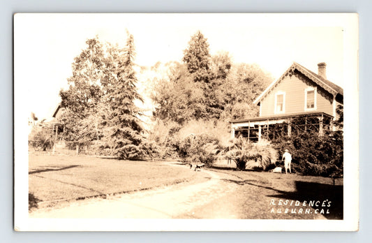 Auburn California Residence House Lawn Mower 1920s RPPC Postcard Unposted