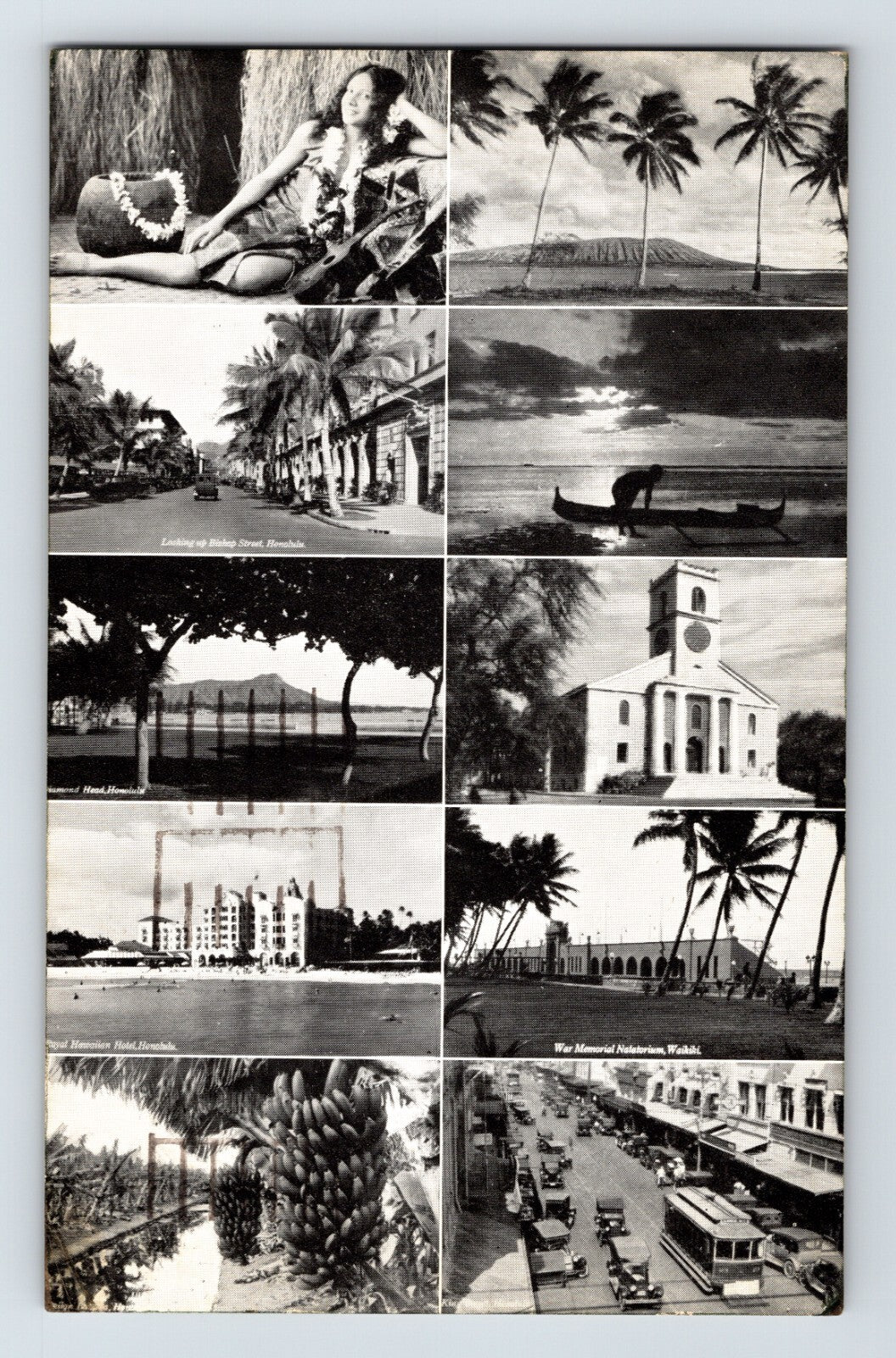 Honolulu Hawaii Multi View 1936 Postcard Posted