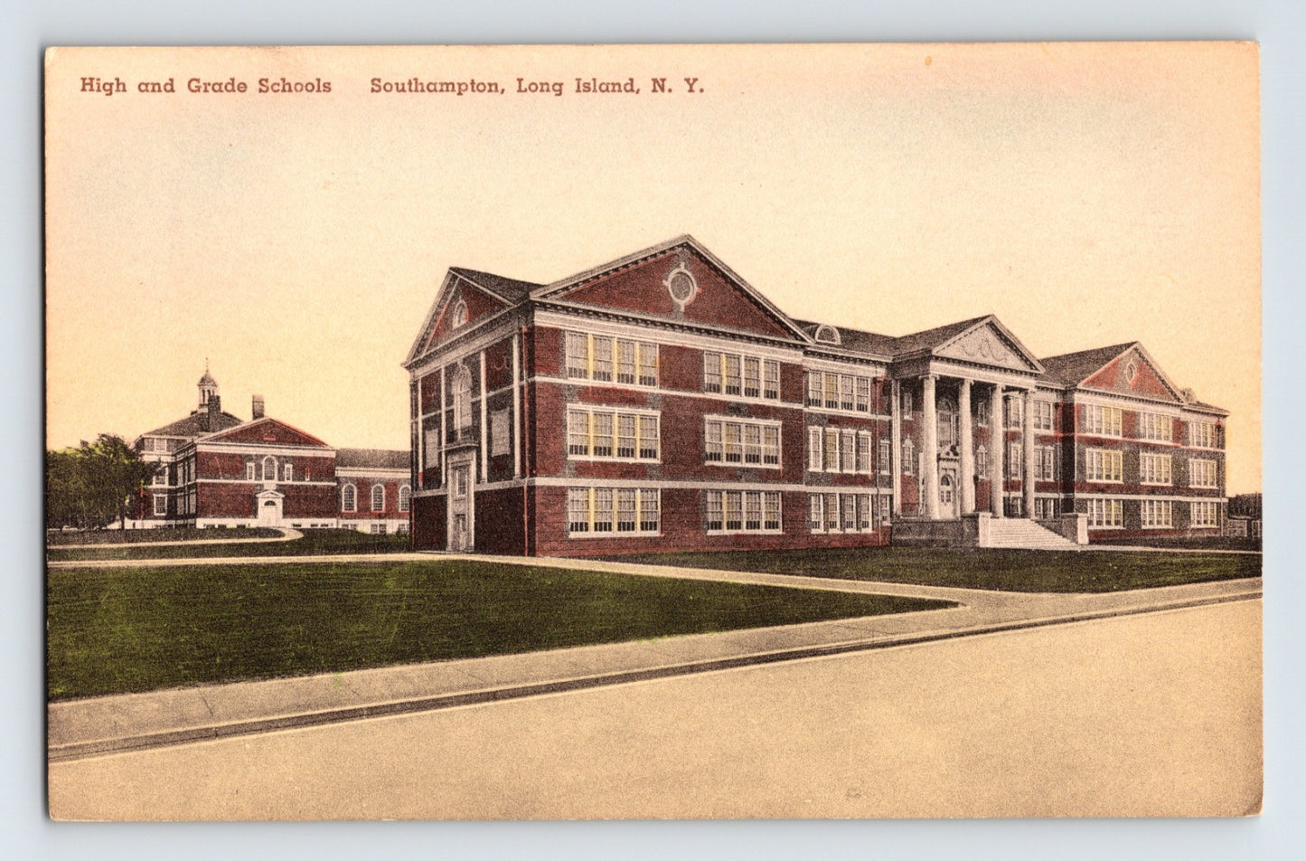 Southampton New York Long Island Grade and High School 1930s Postcard Unposted
