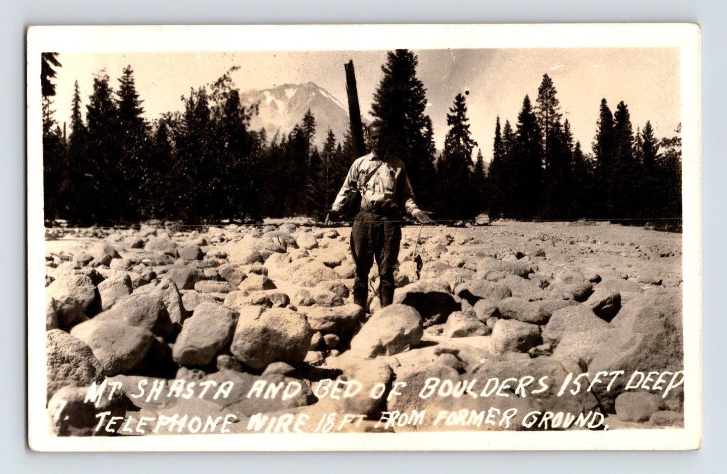 Mount Shasta California Boulder Bed 1920s RPPC Postcard Unposted