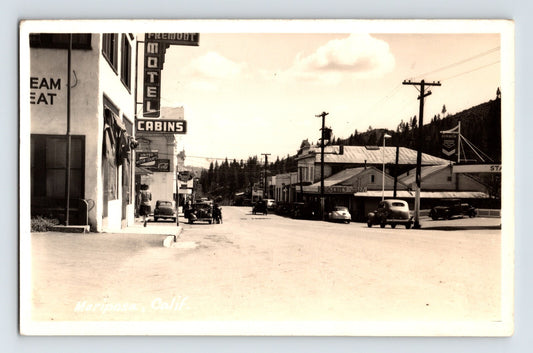 Mariposa California Standard Oil Gas Station Coca Cola 1950 RPPC Postcard