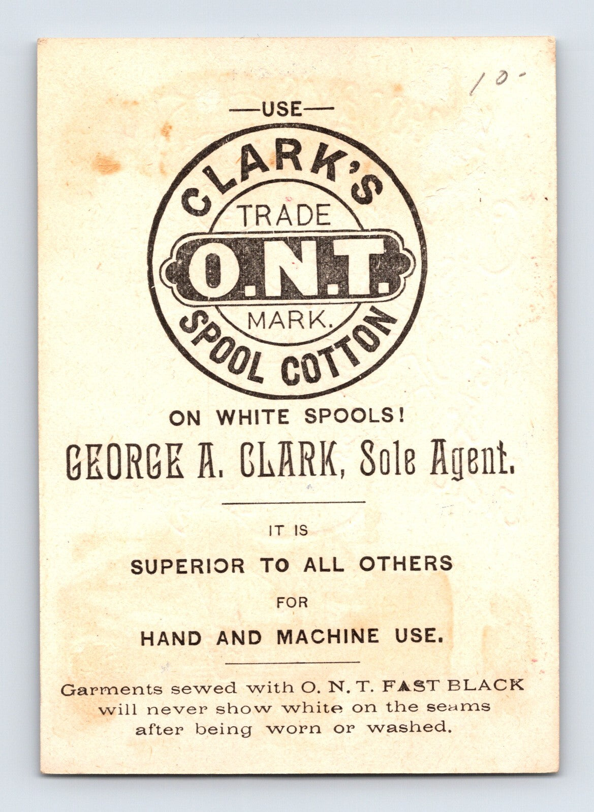 Clark’s Spool Cotton Thread 1890s Victorian Trade Card Wednesdays Child 2.75 x 4