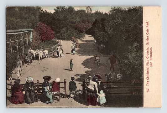 San Francisco California Golden Gate Park Children Playground 1910s Postcard