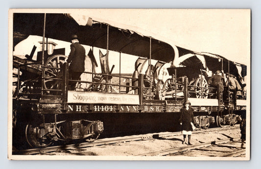 New York Haven Hartford Railroad Train WWI Mortar 1910s Postcard RPPC Unposted