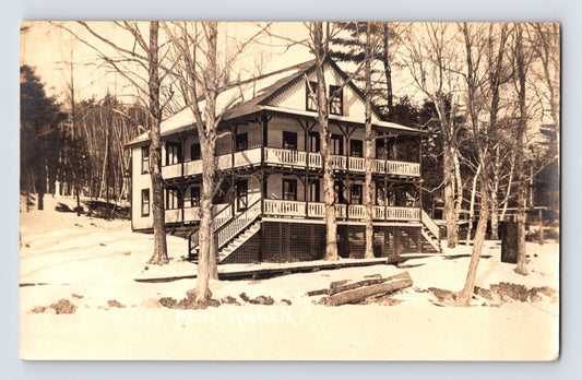Maranacook Maine hotel new annex winter snow 1922 posted postcard