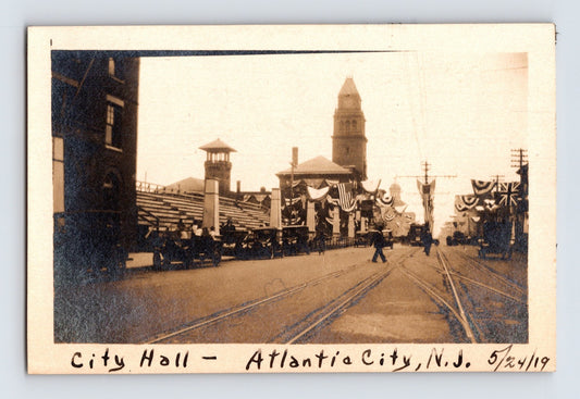 Atlantic City New Jersey City Hall Welcome Home Sailors 1919 Photo - 2.75 x 4.25