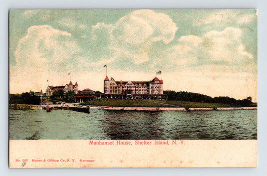 Shelter Island Heights New York Long Island Manhanset House waterfront hotel pre 1907 postcard