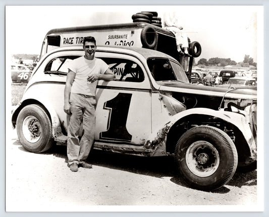 Stock Car Racing Dirt Track Coupe Number 1 Early 1950s Photo - 8 x 10