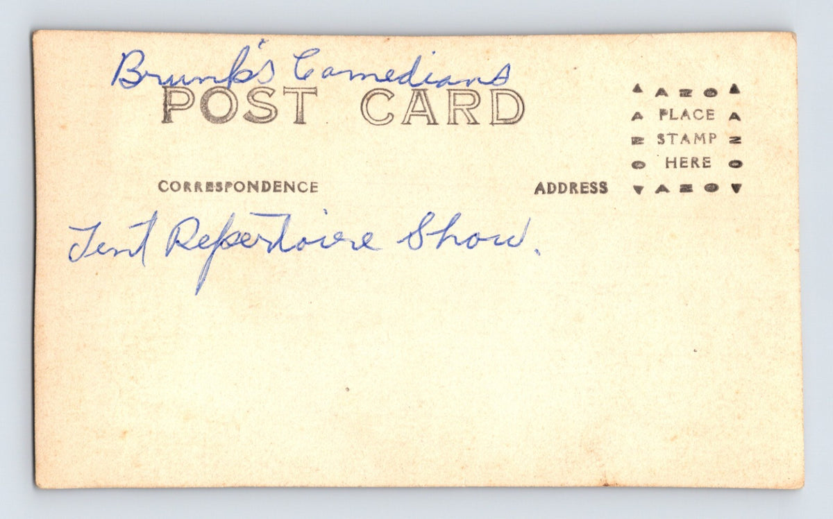 Brunks Comedians Circus 1910s RPPC Entrance Tent AZO