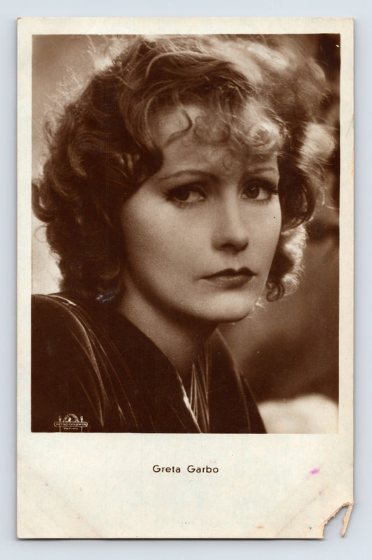 Greta Garbo Photo Postcard RPPC 1930s MGM Anag Iris Unposted
