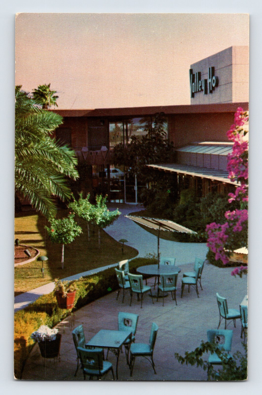 Scottsdale Arizona Hotel Valley Ho Patio 1970s Chrome Postcard Unposted