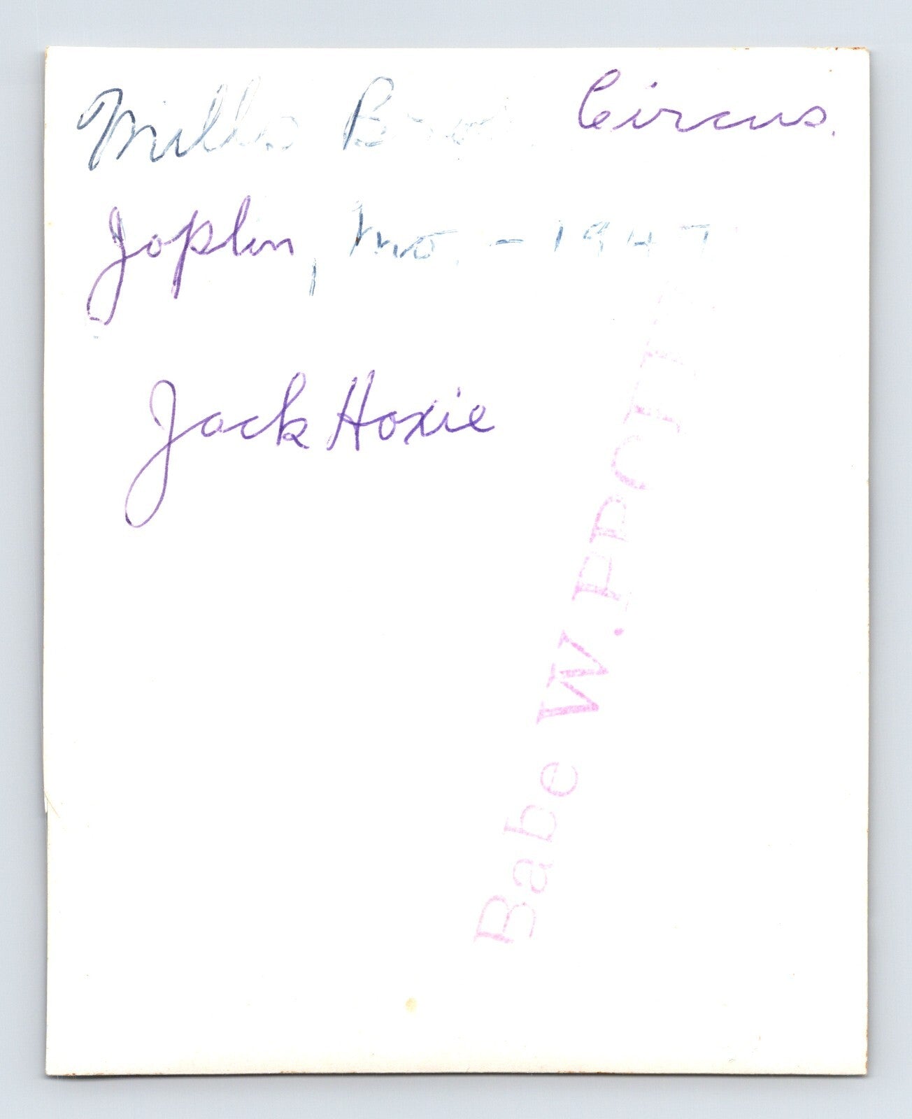 Jack Hoxie Miller Bros Circus Cowboy Joplin Missouri 1947 Photo 3.75 x 4.5