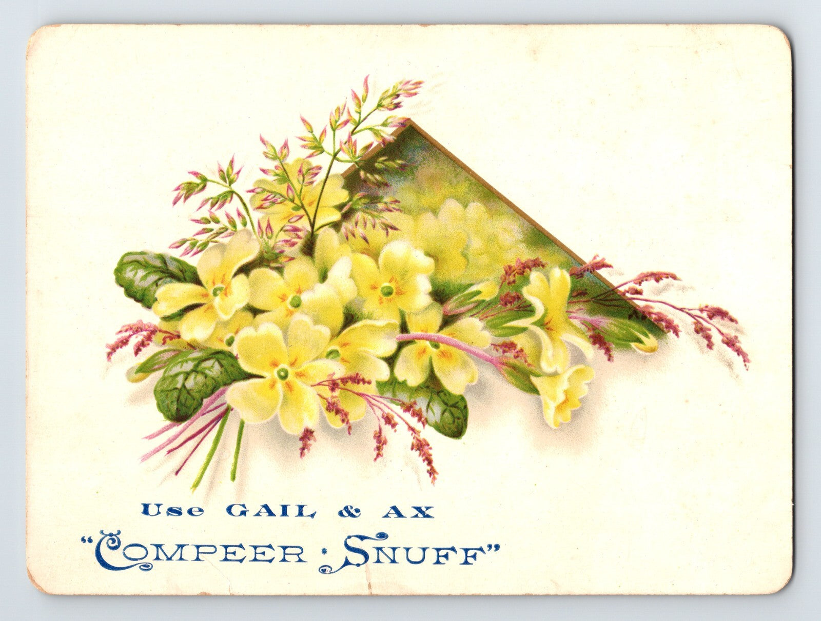 Gail and Ax Compeer Snuff floral tobacco advertising trade card