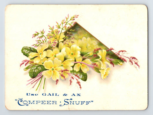 Gail and Ax Compeer Snuff floral tobacco advertising trade card