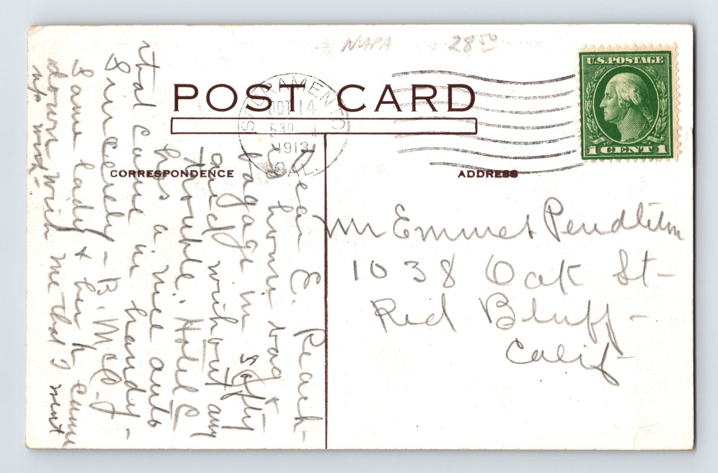 Napa California State Fair Exhibit 1913 Postcard Posted Divided Back