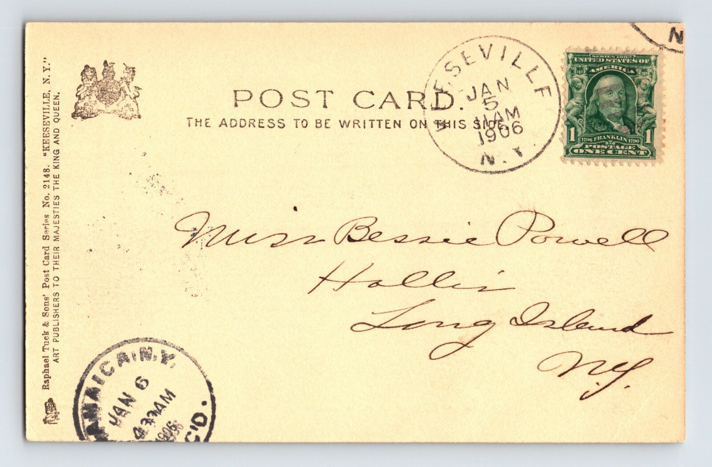 Keeseville New York Ausable River Fordway Mountain 1906 Postcard Posted Tuck