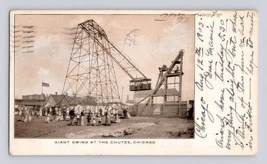 Chicago Illinois Giant Swing Chutes 1903 Postcard Posted Undivided Back
