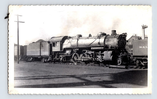 Baltimore and Ohio Railroad 2-8-2 steam locomotive Brunswick Maryland 1948 railroad yard photograph