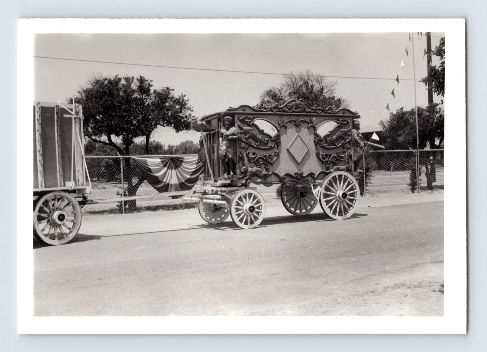 Disneyland Mickey Mouse Club Circus ornate parade wagon service road 1955 photo Anaheim California