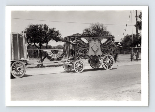 Disneyland Mickey Mouse Club Circus ornate parade wagon service road 1955 photo Anaheim California