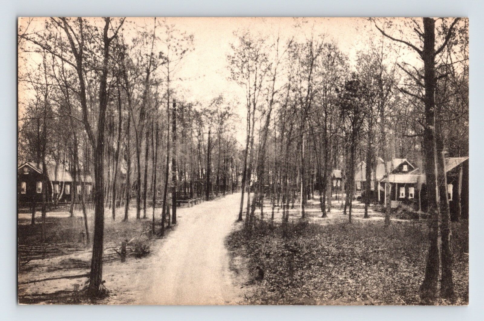 Southold New York Long Island Goose Bay estate cottages wooded lane 1930s postcard