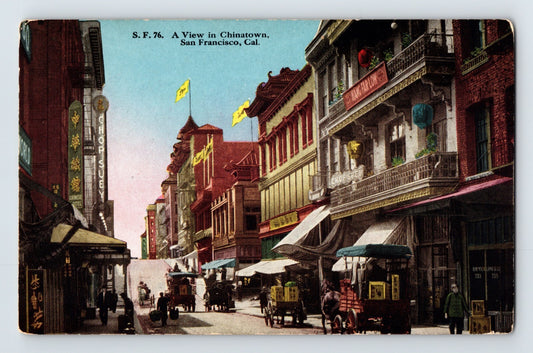 San Francisco California Chinatown Downtown 1910s Postcard Unposted Divided Back
