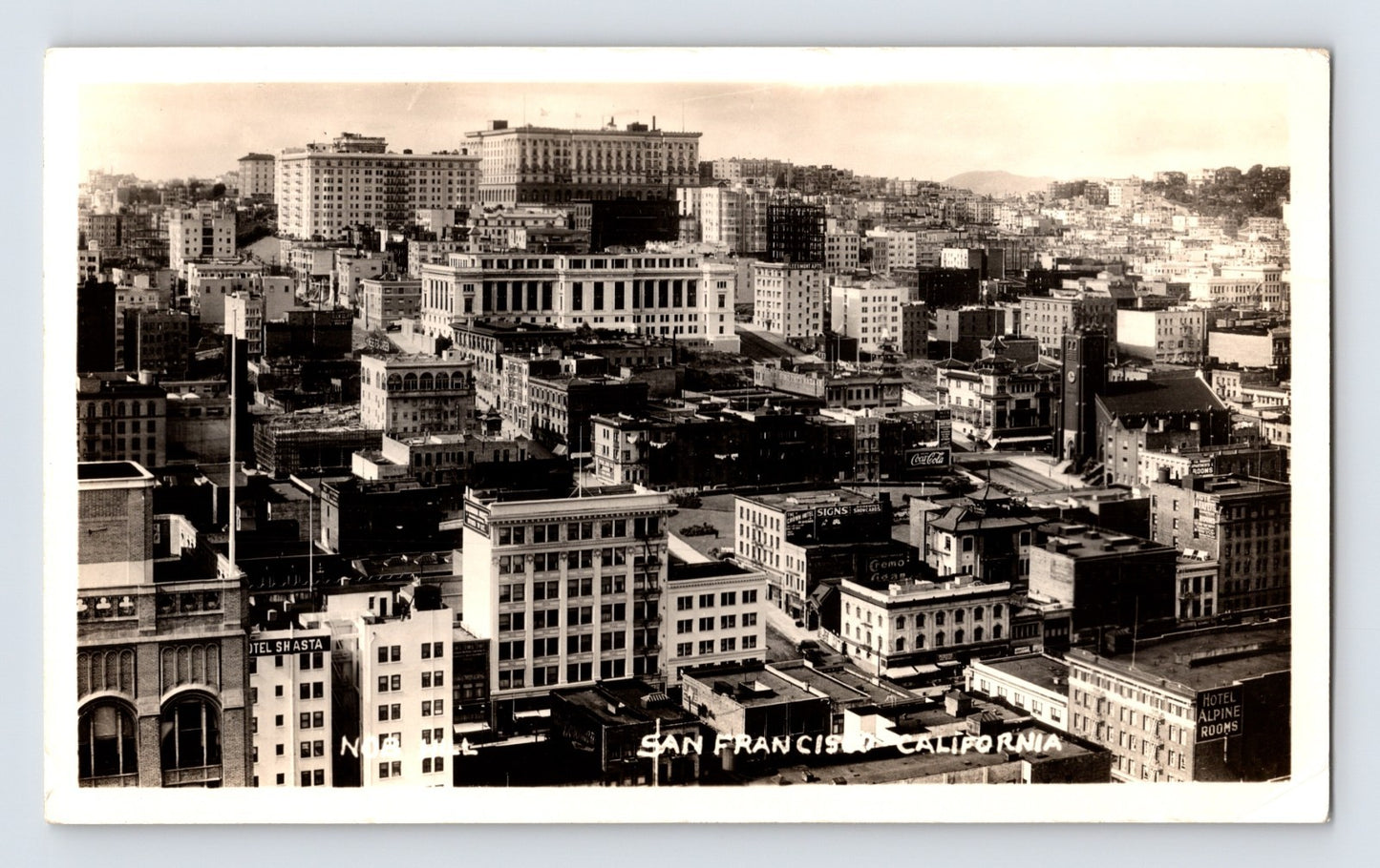 San Francisco California skyline downtown rooftops hotels 1930s Photo 3.5 x 6