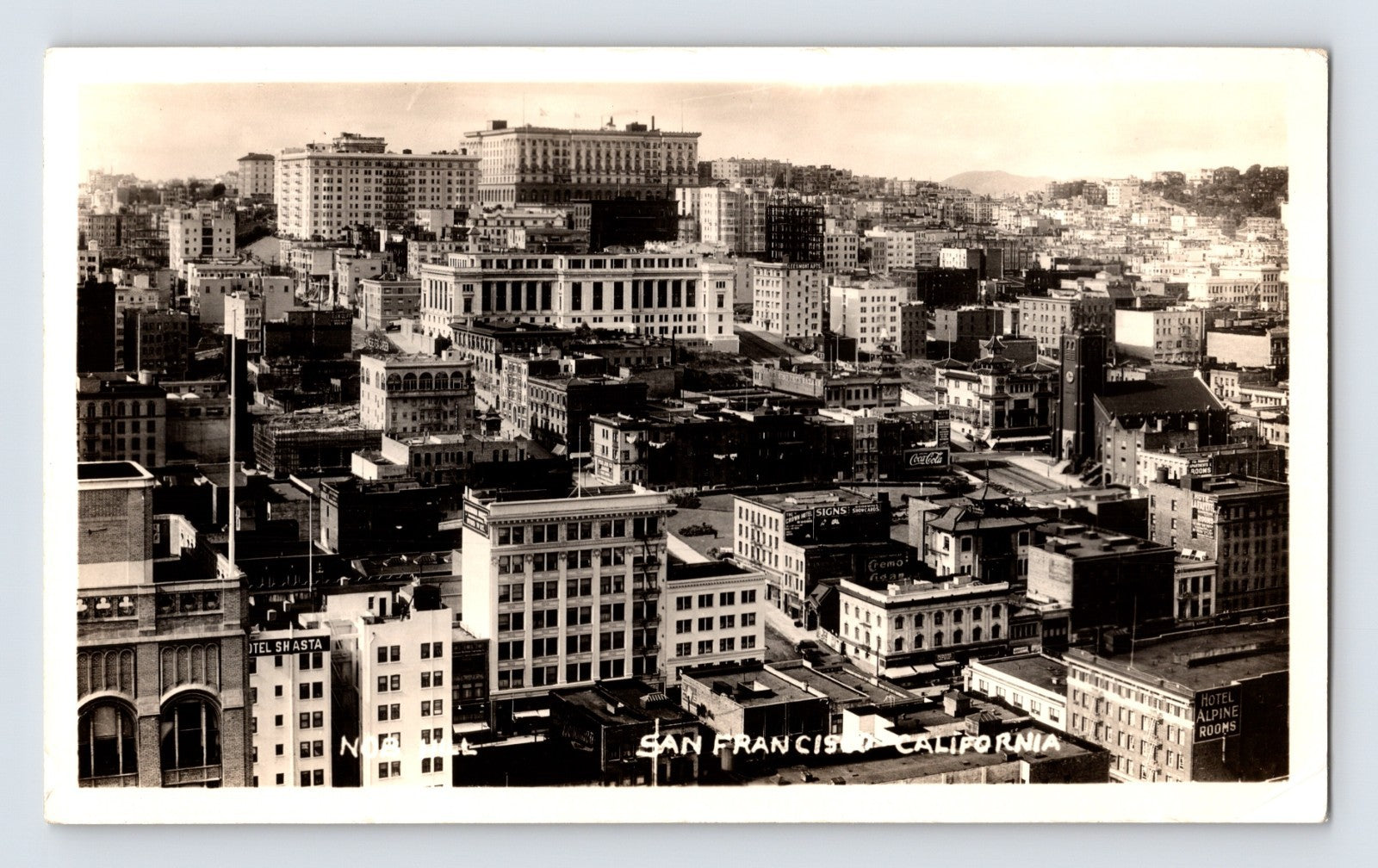 San Francisco California skyline downtown rooftops hotels 1930s Photo 3.5 x 6