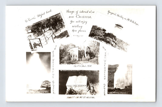 Calistoga California Multi View 1940s RPPC Postcard Unposted