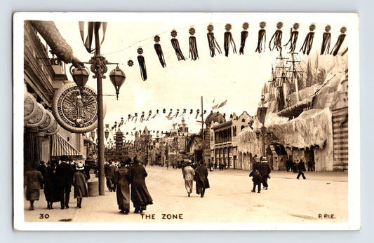 San Francisco California PPIE Joy Zone Amusement Park 1915 Postcard RPPC Posted