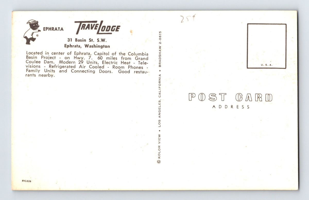 Ephrata Washington Travelodge Motel Pool 1975 Posted Chrome Postcard