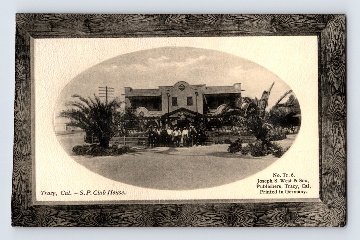 Tracy California Southern Pacific Club House 1910s Postcard Unposted Divided