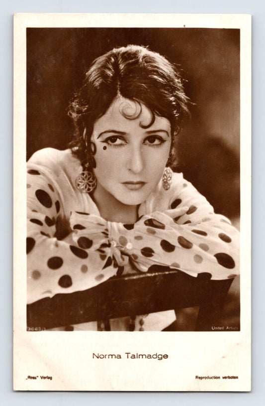 Norma Talmadge silent film portrait close up 1920s RPPC Ross Verlag United Artists