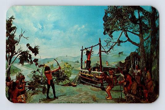Lincoln Nebraska Pawnee Skidi Sacrificial Ceremony Painting 1960s Postcard