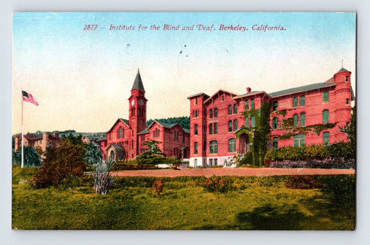 Berkeley California Institute for the Blind and Deaf red brick buildings 1913 postcard