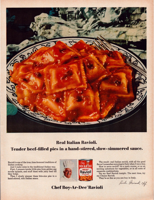 Chef Boy-Ar-Dee Ravioli 1964 Print Ad Full Page 10.5 x 13.5