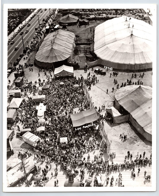 Clyde Beatty Circus 1950s Photo Aerial Crowd Los Angeles California 8 x 10