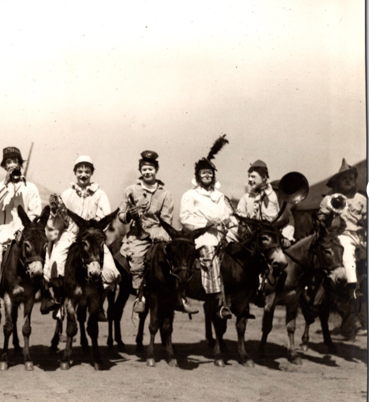 Sells Floto Circus Clowns 1940s Photo Riding Mule Brigade 8 x 10