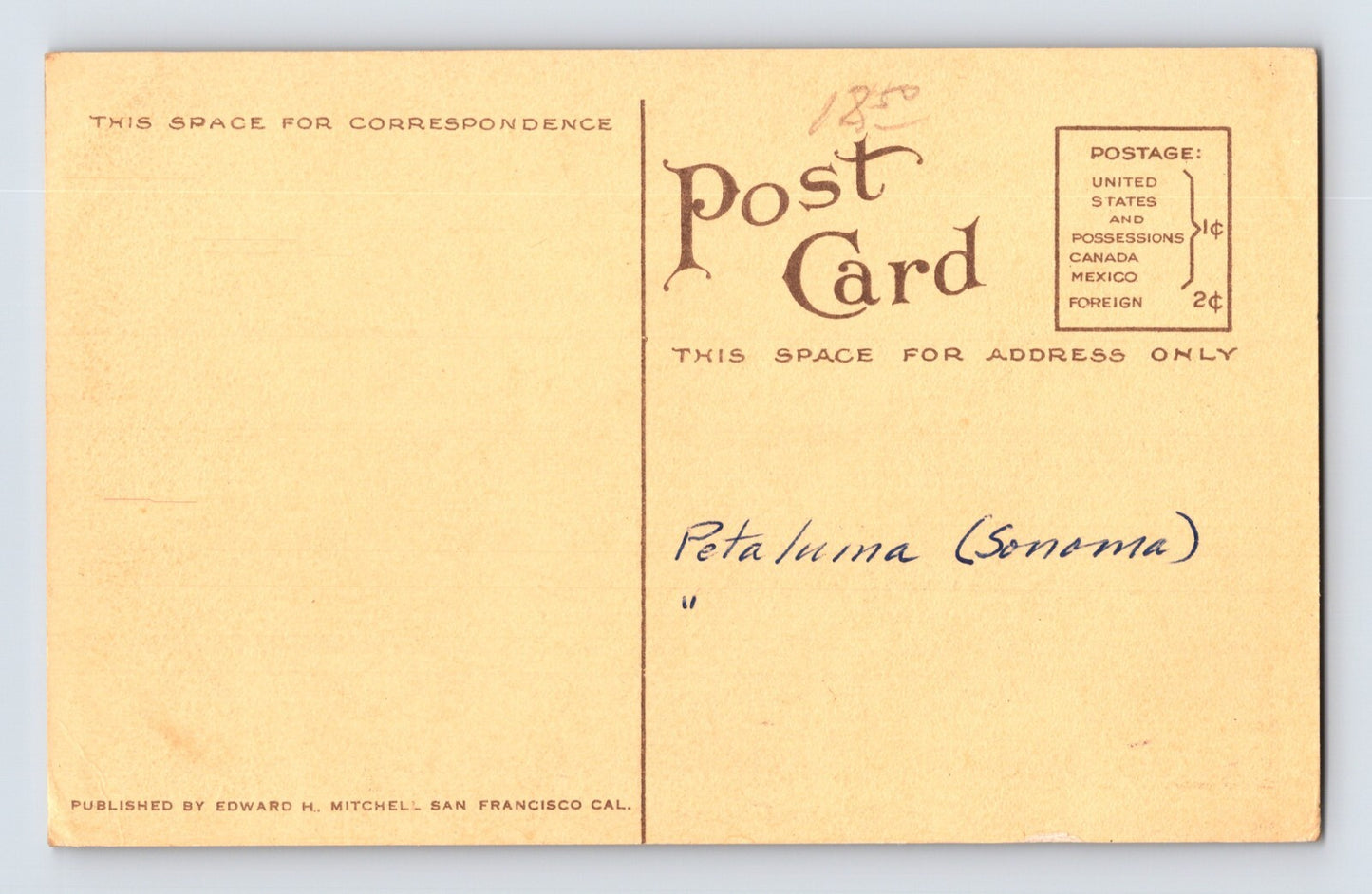 Petaluma California High School 1910s Postcard Sepia Divided Back Unposted