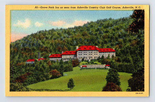 Asheville North Carolina Grove Park Inn Golf Course 1940s Postcard Unposted